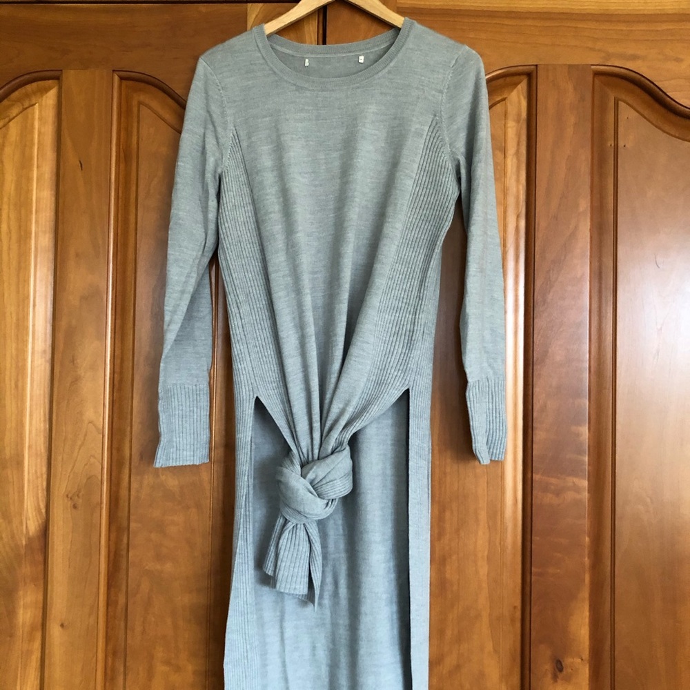 Grey Extra Long Sweater